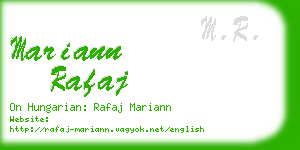 mariann rafaj business card